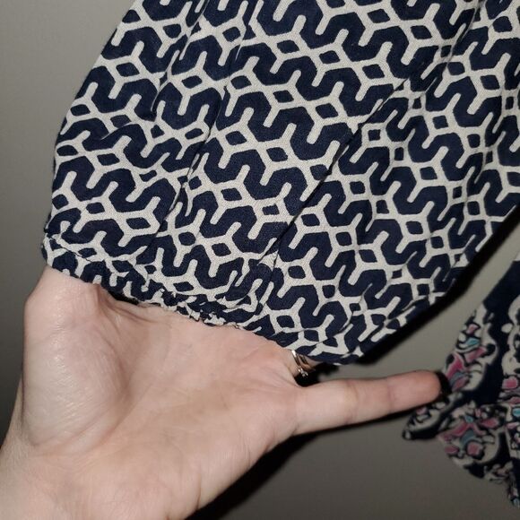 CROWN & IVY MULTIPRINT COTTON BLOUSE SIZE XL - Picture 6 of 6